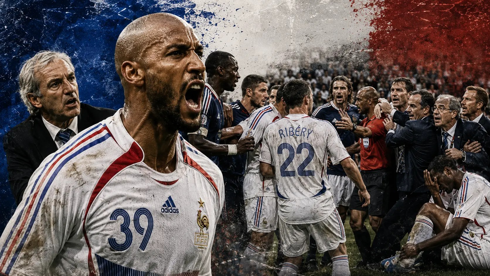 The France squad of 2010 in disarray during their World Cup campaign in South Africa
